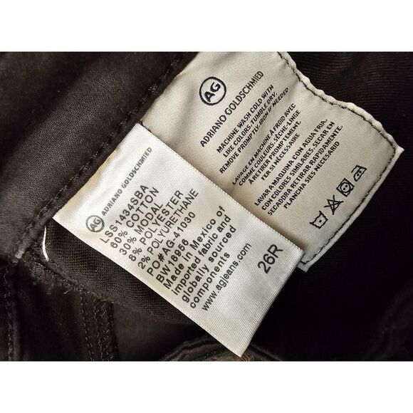 Adriano Goldschmied Women’s 26 Reg BLACK The Prima Cigarette Leg Jeans - Picture 7 of 12